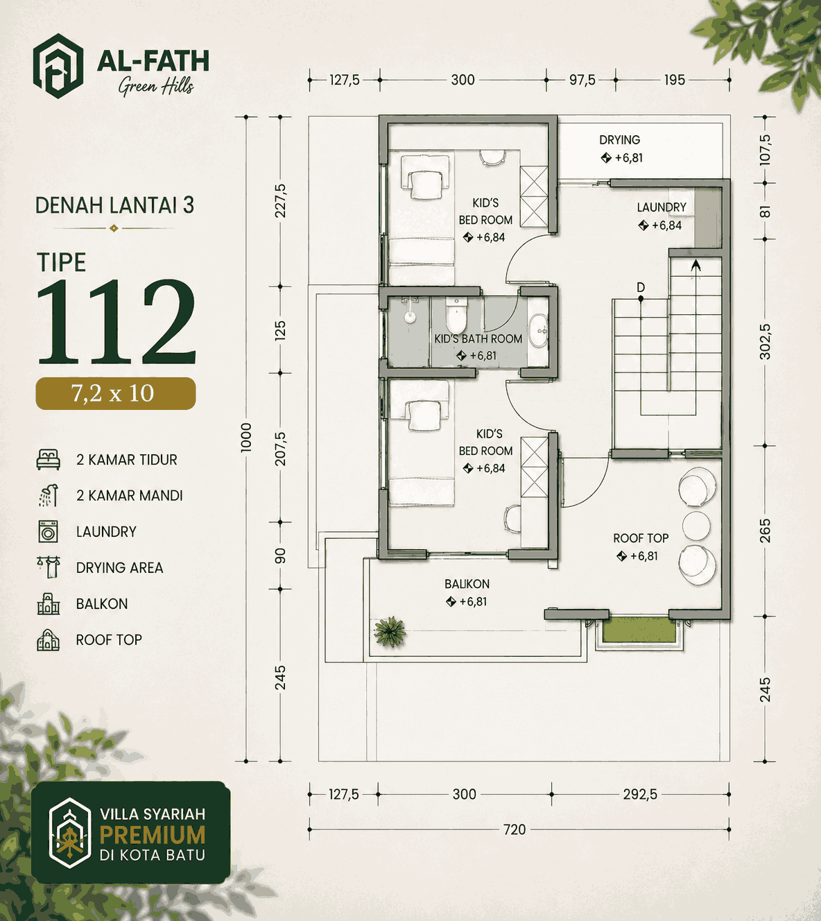 Denah Rooftop Type 112