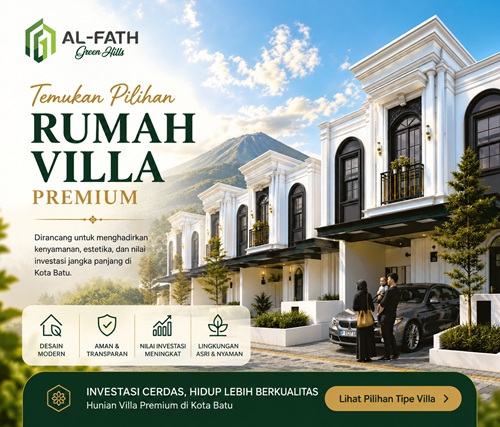 Pilihan Rumah Villa Type 83 dan Type 112 Al-Fath Green Hills Batu